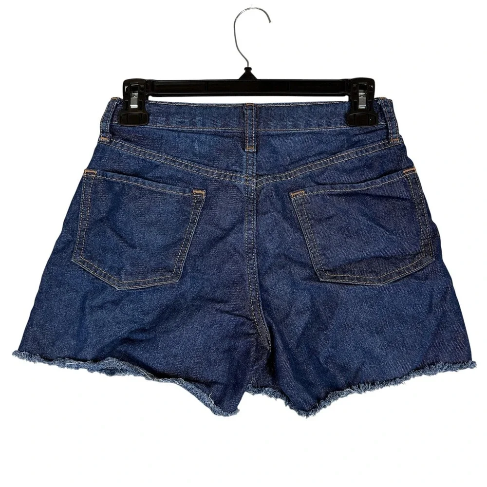 Old Navy Shorts Girls 14 Blue High Rise Denim Cutoff Adjustable Waist Frayed Hem
